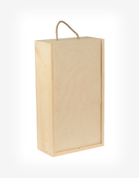 Drevený box na 2 fľaše so zásuvným vekom