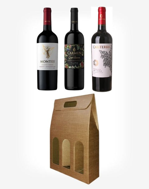 3x Cabernet Sauvignon z Chile v darčekovom balení