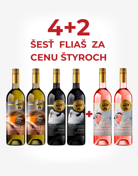 Výber z vinárstva Naše Vinohrady 4+2 zdarma