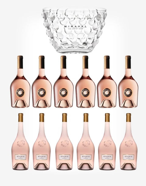 6× Miraval Rosé 6x Studio Miraval + Chladič Miraval Seau Bulles