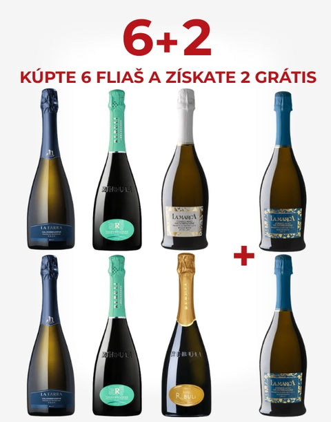 Valdobbiadene Prosecco DOCG set 6 + 2 zdarma