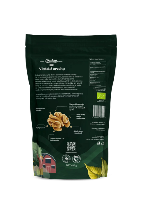 BIO slovenské Vlašské orechy  lúpané 450g