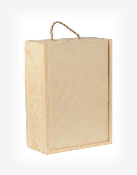 Drevený box na 3 fľaše so zásuvným vekom