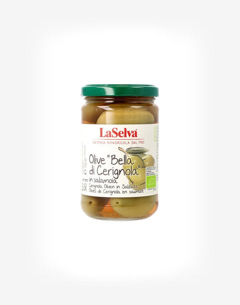 Veľké zelené olivy "Bella di Cerignola" v slanom náleve 310 g