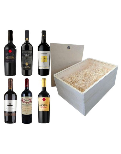 Primitivo 6fl. v štýlovom drevenom boxe