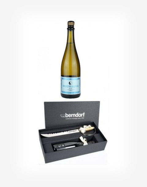Šabľa na sabráž /Berndorf Sandrik/ + Fedor Malík Modragne 7 Blanc de Blancs brut